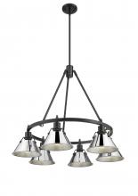  3306-6 BLK-CH - Orwell 6-Light Chandelier in Matte Black with Chrome